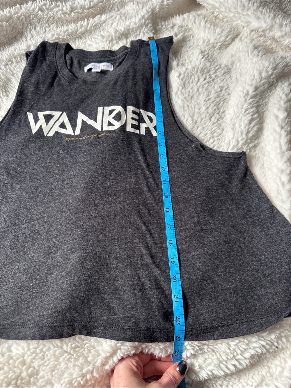 Spiritual Gangster || “Wander” Muscle Tank (L) - Charcoal, White, and Gold - Picture 11 of 12